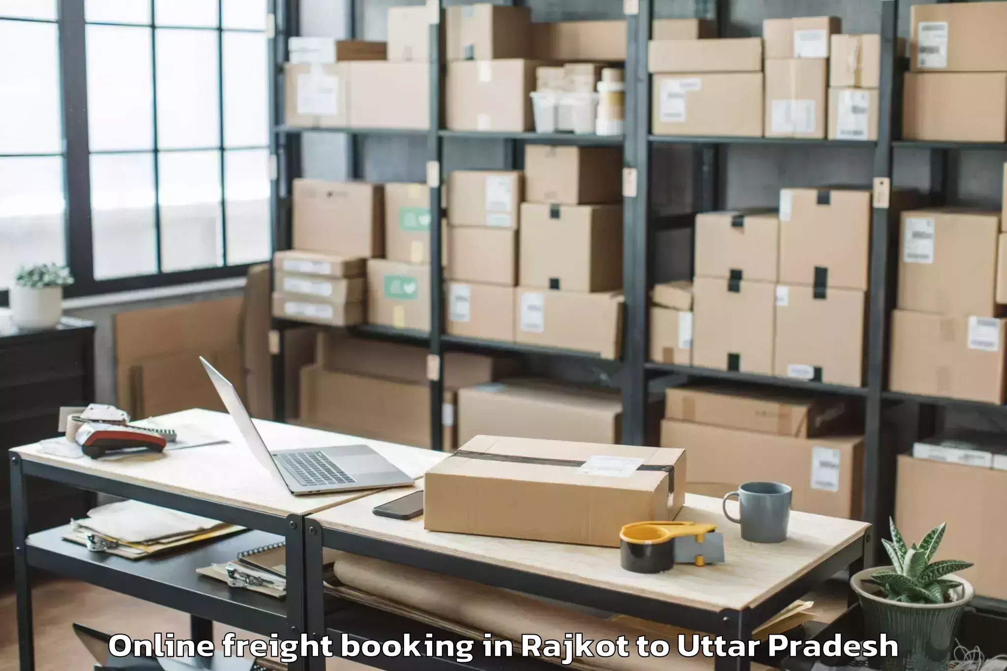 Top Rajkot to Balrampur Online Freight Booking Available